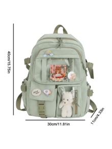 Large Waterproof Women's School Backpack (Without Accessories) - màu xanh lá - Xem 4