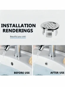 1 Piece/4 Pieces/6 Pieces Ceramic Washbasin Countertop Container Washbasin Art Basin Overflow Drain Plug Accessories, White Decoration, Bathroom Accessories, Kitchen Accessories, Sink Filter, Essential For College Students Returning To School, Dormitory Essentials. - Multicolor - View 3