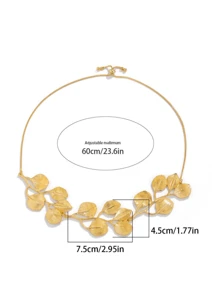 1 pieza Collar colgante con hoja y rama natural, adecuado para uso diario y vacaciones de mujeres