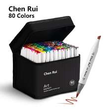 168/120/100/80/60/48 Colours Dual Tip Art Markers Sketch Pens Brush & Chisel Permanent Marker Pens With Base & Outline Markers Drawing Supplies Kit Perfect For Artist Adults Anime Coloring Sketching Illustrations And Card Making Gift For Christmas New Year Back To School - 黑與白 - 查看 3