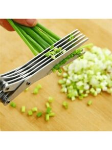 1 pièce Ciseaux de cuisine en acier inoxydable à 5 couches - idéal pour hacher les oignons, les légumes, les herbes et les épices - outil de cuisine indispensable