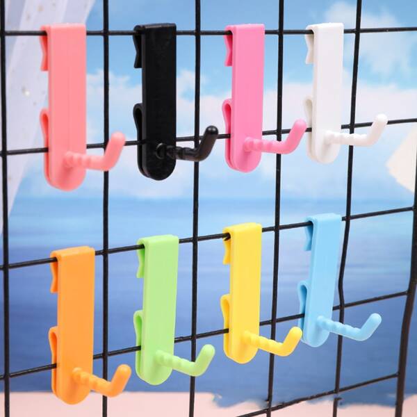 10pcs-Non Perforated Mesh Hooks, Shelf Wall Storage Hooks, Mesh Wire Mesh Non Nail Hooks, Non Perforated Hooks, Storage Plastic Hooks