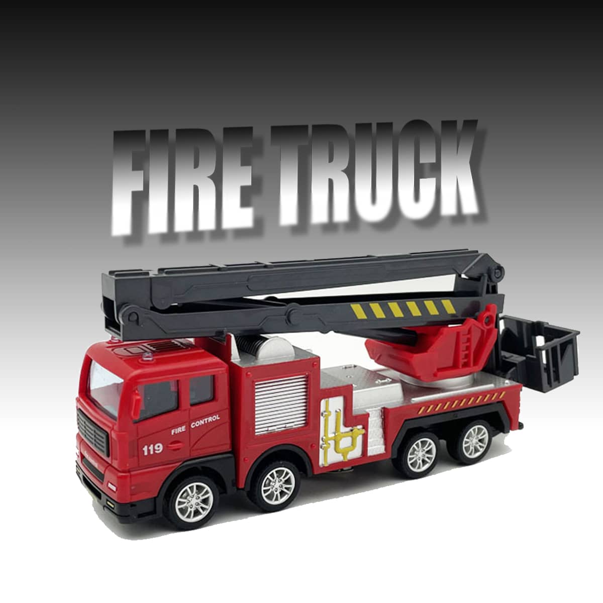 1 件儿童消防车玩具车男孩惯性喷水车洒水车消防炮车升降云梯泵车消防折叠云梯车消防员救援车，返校