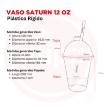 Paquete de 40 vasos reusables Saturn 12 oz con tapa domo tipo frappe, vaso resistente para bebidas frías, jugo, cafetería, fiestas y reuniones - Rosa Gold - Ver 3