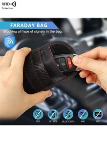 Funda bloqueadora de señal de llave de coche, bolsa Faraday de protección RFID para llaveros, protector de llaves electrónicas, bolsa Faraday antirrobo para mujeres y hombres, cartera, bolso, cartera mini