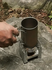 1 Stück extrem leichter, zusammenklappbarer Taschenofen, geeignet für den Outdoor-Einsatz und Camping - Holzofen aus Eisen spart Platz, tragbares Design, Optik