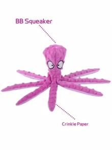 Plush Octopus Squeaky Pet Doll, Cat Self-Entertaining Chewing Doll - Multicolor - View 4
