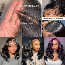 HJ WEAVE BEAUTY 13x4 Lace Front Wig Human Hair Short Bob Wig Brazilian Natural Wave Wigs For Women Transparent Full Lace Wig Human Hair Pre Plucked Hairline With Baby Hair 180% Density