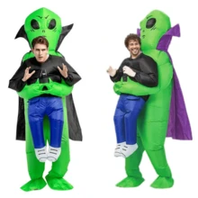 1pc Adult Inflatable Alien Costume, Suitable For Halloween, Christmas Theme Parties, Unisex - Multicolor - View 2
