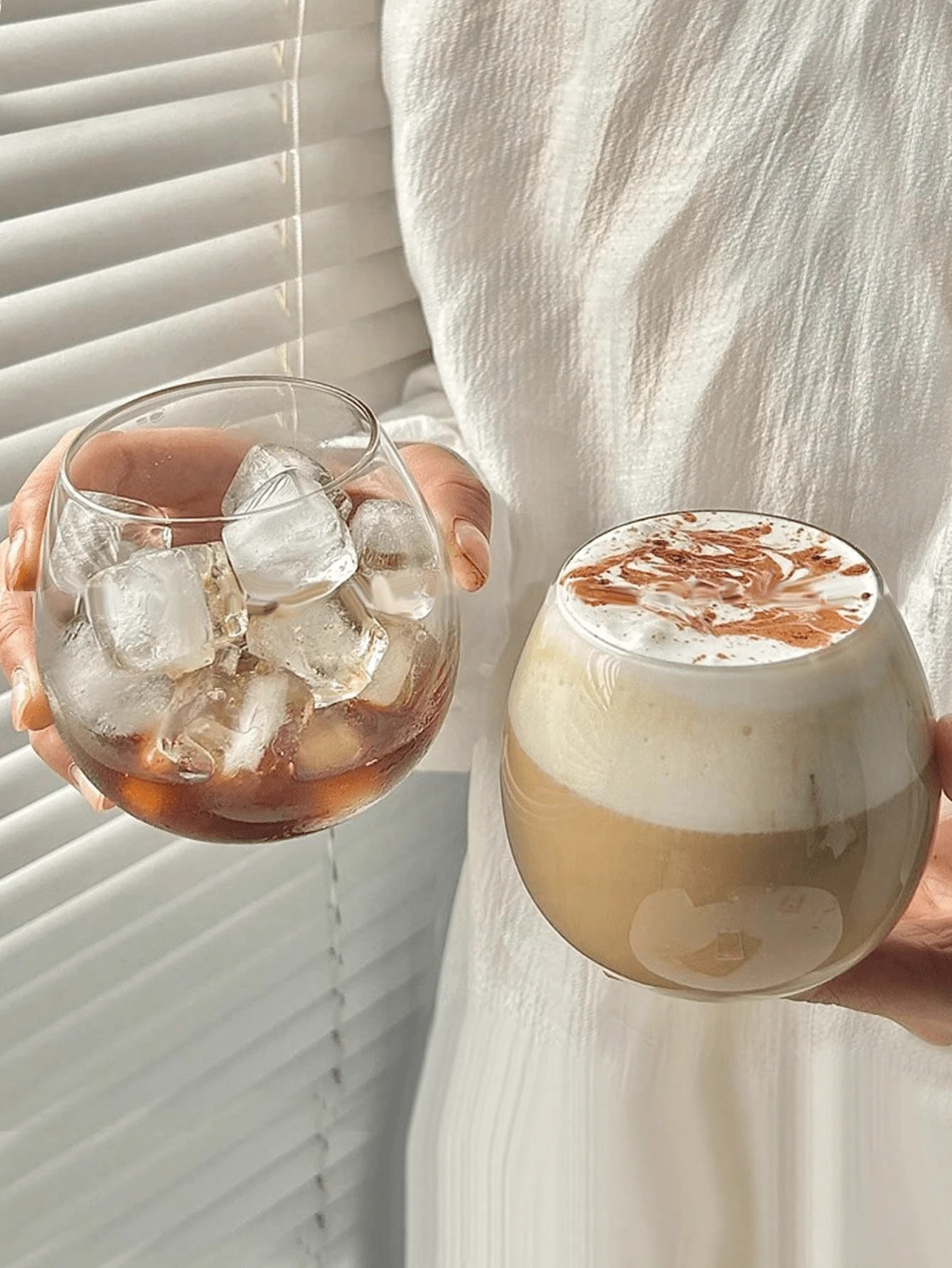 1个装极简拿铁玻璃杯牛奶杯家用饮水杯夏季清凉杯