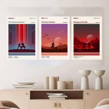 1 pièce /3 pièces Œuvres murales Affiches Option Cadre Pop Art Mural Affiche Vintage de voyage Étoiles Abstrait Paysage Peinture sur canevas Guerre Minimaliste Affiche de film Impression Peinture moderne de grottes Laser Décoration maison sans cadre Voyage Vintage