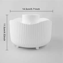 Organizador de Maquiagem Giratório 360° com Design de Listras de Luxo - Armazenamento Cosmético de Plástico Redondo com 5 Compartimentos, Montagem Embutida, Acabamento Polido, Porta-Objetos Multifuncional para Pincéis e Artigos de Papelaria