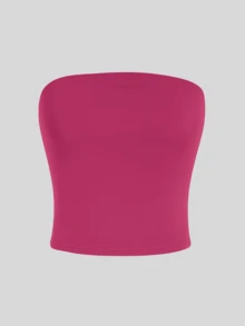 2 Women's Strapless Top Without Underwire Basic Double Layer Of Shaping Suplex - White and Pink - View 3