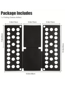 Space Saving Clothes Folding Board - Plastic, Fold Clothes Quickly, Adjustable For T-Shirts Etc, Ideal For Travel And Home Organizing, Folding Clothes Storage, Plastic Clothes Organizer & Storage, Folding Clothes Board Organizer, Slouchy Folding Clothes Board Space Saving Closet Dividers, No Electricity Required, Manual Operation