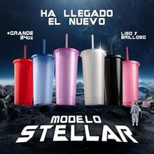 Paquete 10 Vasos Reusables Stellar Textura Lisa Y Brillosa 34 Oz - Morado Glitter Translucido - Ver 4