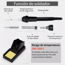 Estación De Soldadura 2 En 1, Pantalla Lcd Digital, Pistola De Calor Y Cautín, Aire Caliente Para Soldar, Desoldar Y Reparar - Tipo de Enchufe B USA (110-127V) - Ver 3