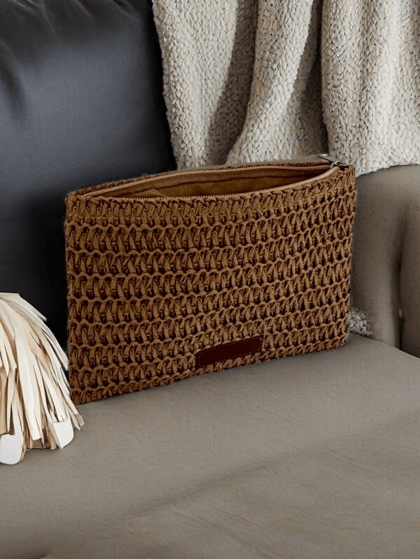 Leisure Style Shopping Bag Crochet Bag Bohemian Bag With Island Designs Straw Bags For Woman Summer Bag Beach Bag Straw Bag Rattan Women's Evening Clutches Bag Bridal Wedding Purse Party Prom Envelope Tote Handbag ﻿