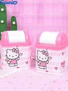 Sanrio 1pcsHello Kitty Cute Cartoon KT Cat Desk Storage Bucket, Small Flip Coffee Table Storage Collector, Safe Packaging.