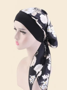 1件装女士涤纶雪纺缎面佩斯利花纹波西米亚风印花头巾/颈巾，适合居家、度假、日常佩戴，春夏秋冬四季皆宜，可作睡帽 - 彩色 - 查看 6