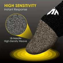 Manga protectora profesional de plata pura anti-sudor para gaming, guantes de fibra de plata súper conductora tejidos apretadamente