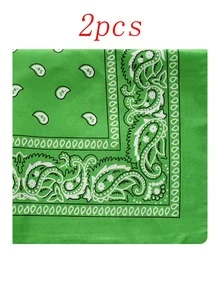 2 buah Syal Kasual Unisex Motif Paisley & Bunga dari Poliester, Ikat Kepala, Bandana, Sapu Tangan, Aksesori Pria, Aksesori Pria, Syal Pria - Syal persegi isi 2 rasa kacang mete - View 19