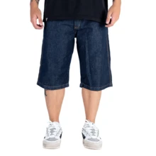 Men Denim Shorts - 深色水洗藍 - 查看 6