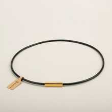 BLKSMTH "Golden Cube" Gold-Plated Leather Necklace For Women
