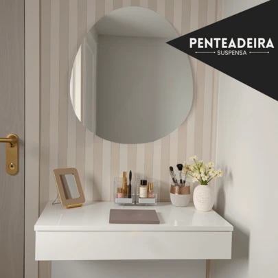 Camarim Suspenso Multifuncional Corrediça Organizador Penteadeira Salão De Cabelereiro Aéreo Com Gaveta Multiuso Organizadora Preta Penteadeira Escrivaninha Pequena Porta Maquiagem Objetos Moderna Branca