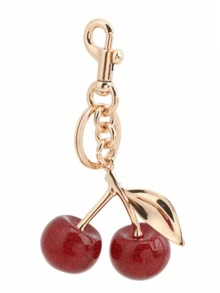 Cherry Pendant, New Large Cherry Shaped Crystal Pendant, Keychain Pendant, Glitter Cherry Charm Keychain With Clip, Suitable For Bags, Shiny Resin And Metal Accessories, Suitable For Women's Wallets And Bags, Women's Handbags Pendant Decoration Bags Car Keychain