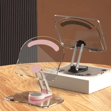 Multi Functional Desktop Stand Acrylic Tablet Holder With 360° Rotation Stable And Non Slip