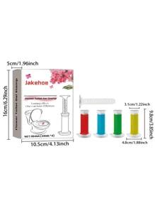 4pcs/Box Floral/Printed Toilet Cleaning Gel, Bathroom Freshener Deodorizer, Powerful Adhesive, Suitable For Bathroom