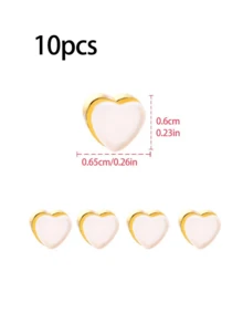 10pcs Heart Shaped Earring Cap, Gold Silicone Anti-Slip Earring Plug For DIY - DIY - View 4