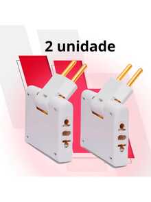 Kit 5 Adaptador Articulado Deslocado benjamin 10A Resistente Bivolt universal resistente T para casa - Branco - Visão 7