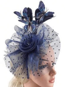 1Pc Ffascinators Hats For Women Fancy Tea Party Hats 2024 Elegant 1950s Kentucky Derby Hats Feather Hair Clip For Bride Wedding Party Birdcage Veil Headband Flower 1920s Headpiece For Horse Race Vintage Bridgerton Fedora Beret Hats 50s Outfit Church Hats Black Veil For Funeral 1940s Dresses Victorian Hat Pillbox Hats Lolita Accessories For Women Girl Birthday Mother's Day Halloween Christmas Gift - Style a - View 11