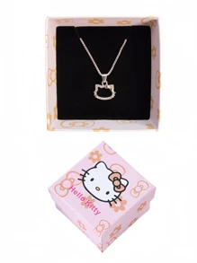 Sanrio 1pc Sanrio Hello Kitty Deluxe Jewelry Storage Gift Box. Sua aparência é requintada e pode ser usada para embrulhar colares, anéis, brincos e acessórios. É adequado para festas, festivais, cenários de propostas e é um excelente presente para amigos, exalando charme e uma vibração.