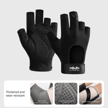 AD 1 Pair Women's Fingerless Workout, Fitness, Cycling, Motorcycle Riding Gloves, Anti-Slip Cushioned Design For Gym, Dumbbell, Yoga Training