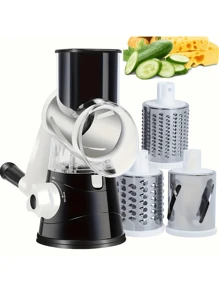 Outdoor Multi-Function Cheese Grater, Vegetable Slicer And Fruit Slicer - Manual Bean And Vegetable Grater, Desktop Drum Grater - Convenient For Outdoor Camping And Picnic Use