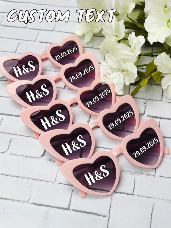 Personalisierte herzförmige Moj Modebrillen, geeignet für Hochzeitsfeiern und Brautjungfern, Strand, Urlaub, Partys, neuartige Partygeschenke, personalisierte herzenförmige Brautmodebrille, Hochzeitsgeschenk, individuelle Mode Brillen für Hochzeiten, Schulmaterial, Schule, für Büro, die Schule