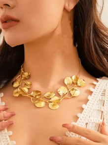 1 pieza Collar colgante con hoja y rama natural, adecuado para uso diario y vacaciones de mujeres