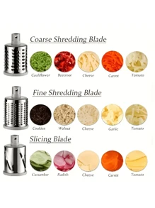 Outdoor Multi-Function Cheese Grater, Vegetable Slicer And Fruit Slicer - Manual Bean And Vegetable Grater, Desktop Drum Grater - Convenient For Outdoor Camping And Picnic Use