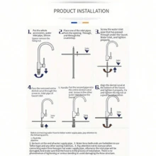 Modern Single Handle Faucet For Sink, 360° Swivel, Water-Saving, Single Hole Kitchen Sink Installation - With Handle, No Power Or Battery Required - Multicolor - View 4