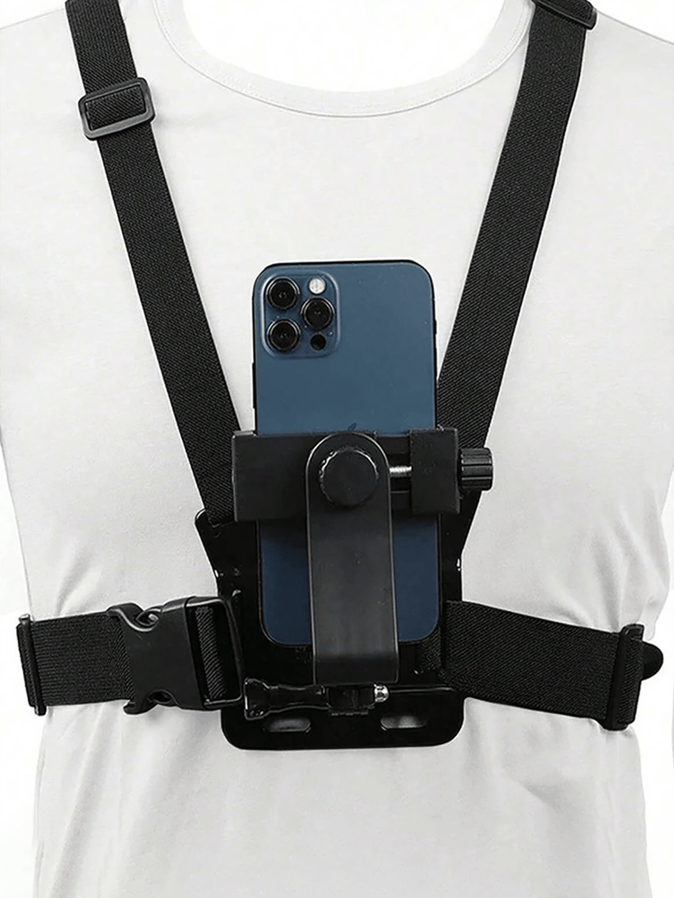 一套6个通用胸带式手机直播套装，适用于GoPro 11/10/9运动相机和Aee，以及360°旋转手机夹 - 彩色 - 查看 1