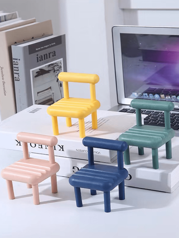 Small Chair Cute Mobile Phone Stand Student Dormitory Desktop Stand Accessories Cartoon Trinket Compatible With IPhone, Android Phone, Gift For Birthday, Family, Friends Phone Holder, Phone Accessories