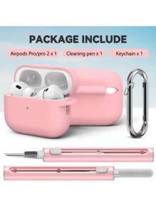 Soft Silicone Protective Case Compatible With Apple Air Pod Pro 1st Generation Case For Women Men Air Pods Pro Case Cover With Cleaner Kit