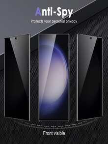 2pcs Matte Anti-Peeping Screen Protector Film - Full Coverage Flexible Privacy Screen Protector, Compatible With IPhone 16 Pro Max/ Galaxy S25 Ultra/Redmi And More Models. Not Glass, Privacy Enhanced, Smooth Surface, Easy Application For Smartphone Screens Gift For Birthday, Family, Friends Tempered Glass, Anti-Spy, Phone Screen Protector, Phone Accessories - Black - View 4
