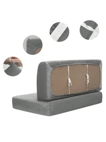 2pcs/Set Solid Color RV Dinette Cushions Covers Soft Stretch Velvet Couch Cover Hotel Booth Seat Covers RV Camper Car Backrest Cover