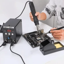 Estación De Soldadura 2 En 1, Pantalla Lcd Digital, Pistola De Calor Y Cautín, Aire Caliente Para Soldar, Desoldar Y Reparar - Tipo de Enchufe B USA (110-127V) - Ver 8