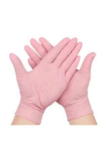 Nitrile Disposable Gloves, Suitable For Cooking, Household, Kitchen, Home Cleaning, Waterproof Cooking Supplies - Pink - View 1