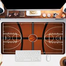 篮球场鼠标垫艺术设计桌垫大号办公桌配件橡胶底座带缝边防滑键盘垫适用于办公室家用电脑可作为送给男女朋友的礼物 - 彩色 - 查看 3
