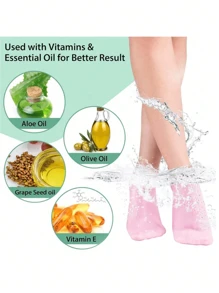 2pcs Silicone Moisturizing Foot Socks For Dry Cracked Feet Foot Care Socks Massage Moisturizing Gel Socks Pedicure Socks Tool,Gift